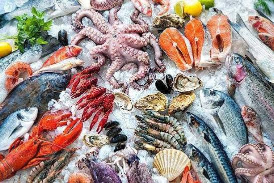 Frozen seafood items